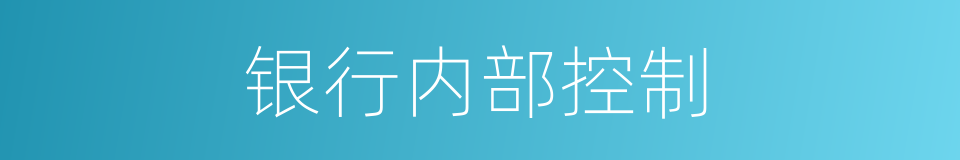 银行内部控制的同义词