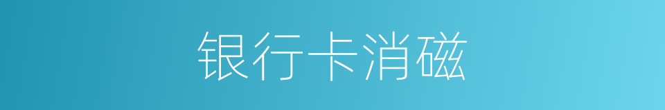 银行卡消磁的同义词