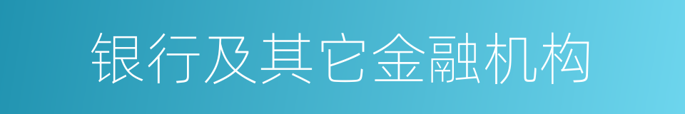 银行及其它金融机构的同义词