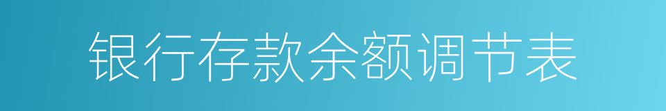 银行存款余额调节表的意思