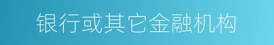 银行或其它金融机构的同义词