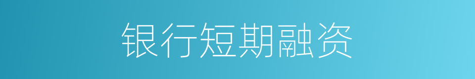 银行短期融资的同义词