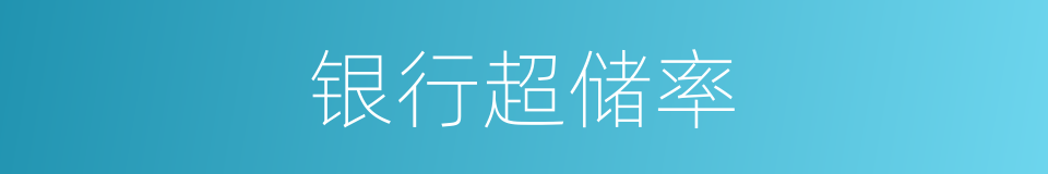 银行超储率的同义词
