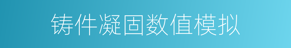 铸件凝固数值模拟的同义词