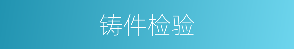 铸件检验的同义词