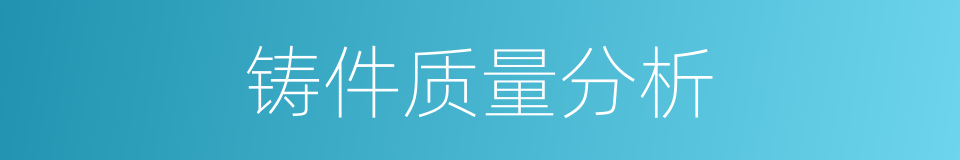 铸件质量分析的同义词