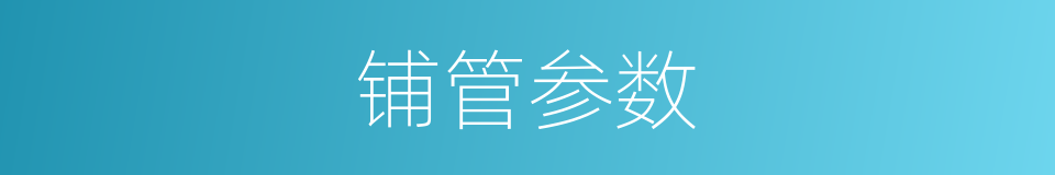 铺管参数的同义词