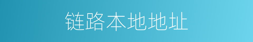 链路本地地址的同义词