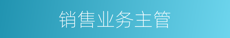 销售业务主管的同义词