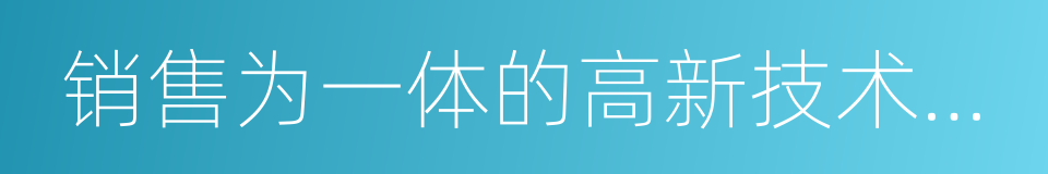 销售为一体的高新技术企业的同义词