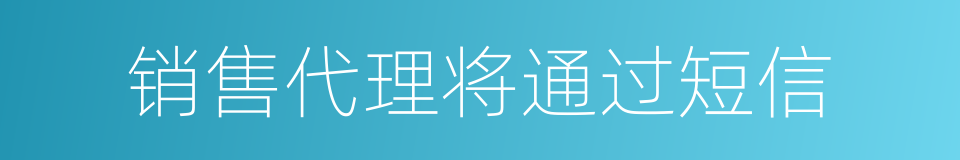 销售代理将通过短信的同义词