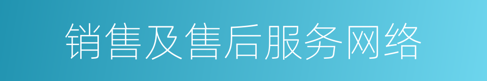 销售及售后服务网络的同义词