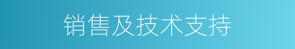 销售及技术支持的同义词