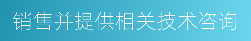 销售并提供相关技术咨询的同义词