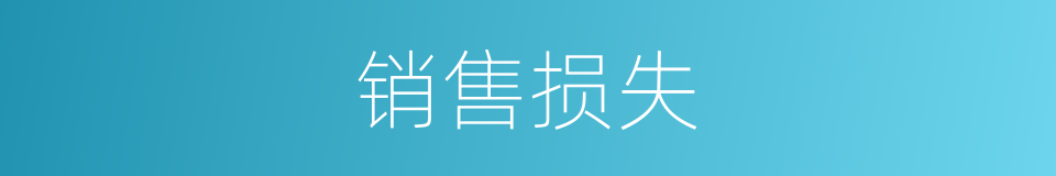 销售损失的同义词