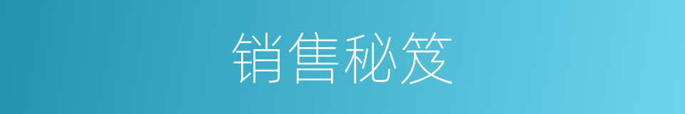 销售秘笈的同义词