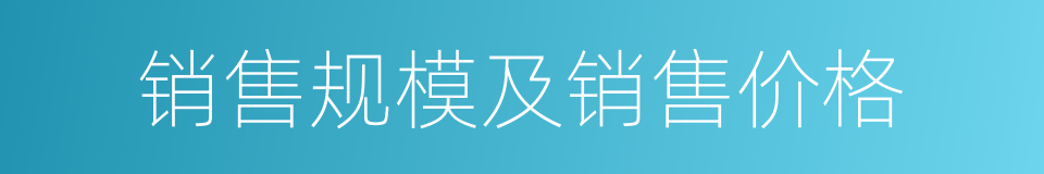 销售规模及销售价格的同义词