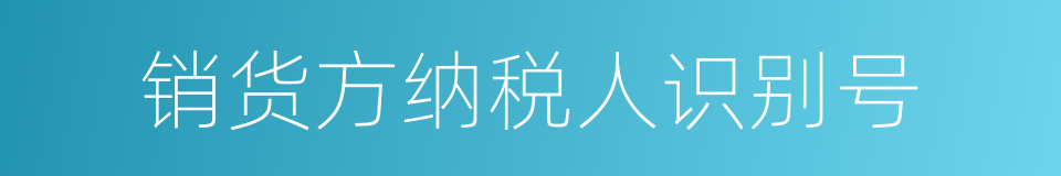 销货方纳税人识别号的同义词