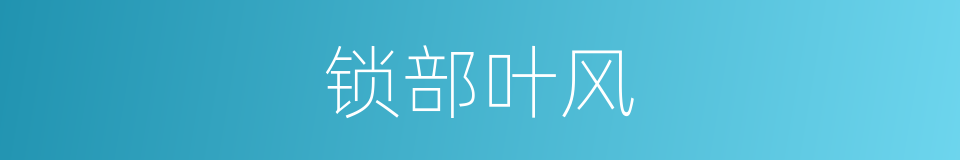 锁部叶风的同义词