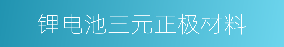 锂电池三元正极材料的同义词