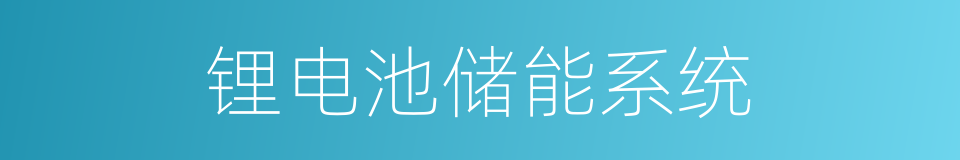 锂电池储能系统的同义词