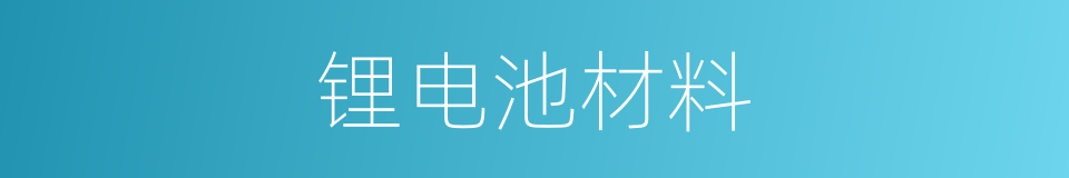 锂电池材料的同义词