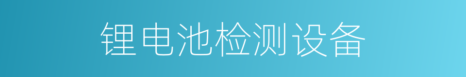 锂电池检测设备的同义词