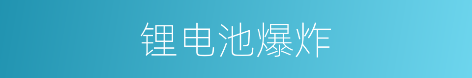 锂电池爆炸的同义词