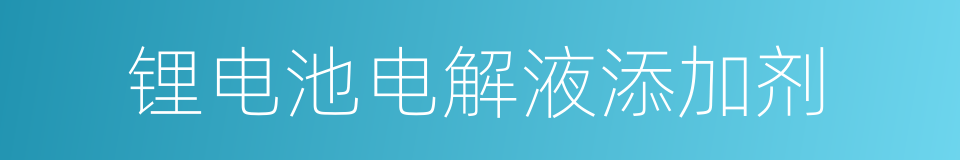 锂电池电解液添加剂的同义词