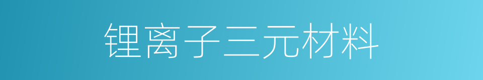 锂离子三元材料的同义词