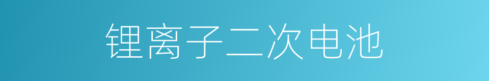 锂离子二次电池的同义词