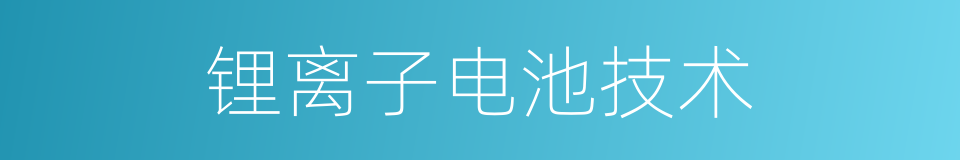 锂离子电池技术的同义词