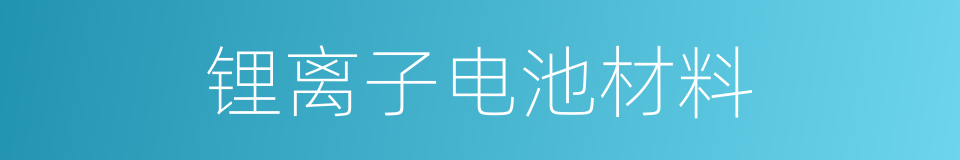 锂离子电池材料的同义词