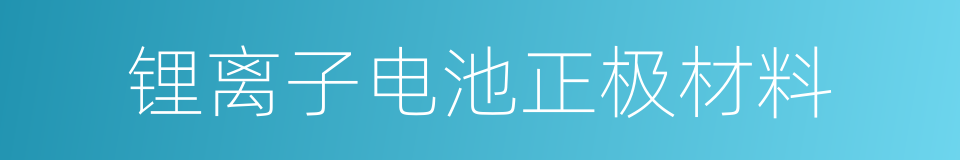 锂离子电池正极材料的同义词