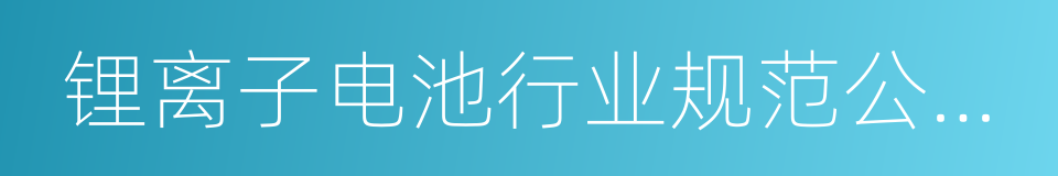 锂离子电池行业规范公告管理暂行办法的同义词