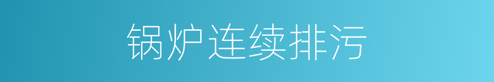 锅炉连续排污的同义词