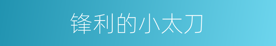 锋利的小太刀的同义词