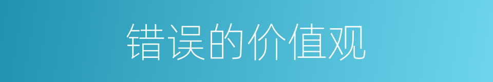 错误的价值观的同义词
