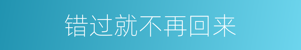 错过就不再回来的同义词