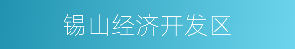 锡山经济开发区的同义词