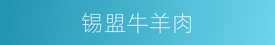 锡盟牛羊肉的同义词