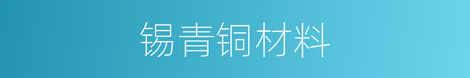 锡青铜材料的同义词