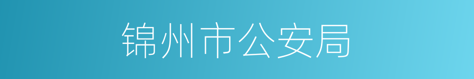 锦州市公安局的同义词