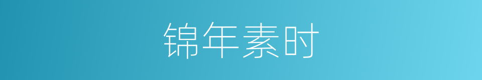 锦年素时的同义词