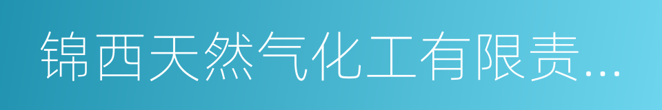 锦西天然气化工有限责任公司的同义词