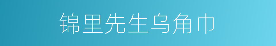 锦里先生乌角巾的同义词