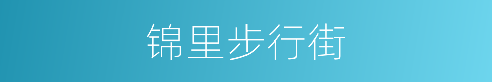 锦里步行街的同义词