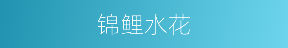 锦鲤水花的同义词