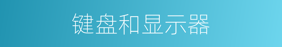 键盘和显示器的同义词