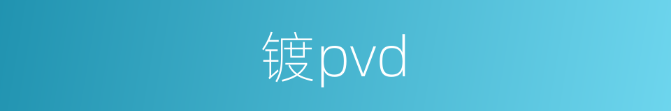 镀pvd的同义词